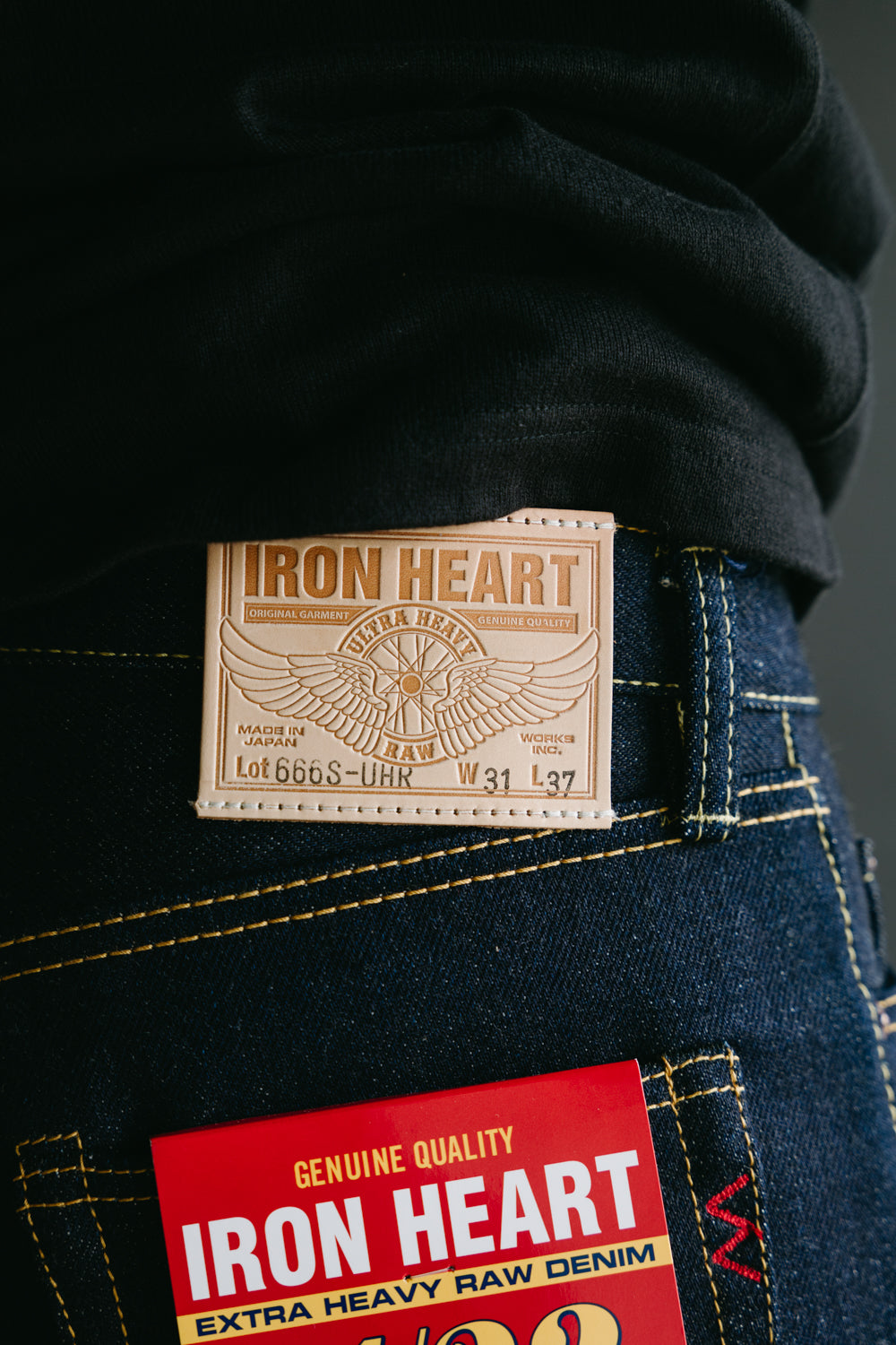 IH-666S-UHR - 21/23oz Ultra Heavy Raw Selvedge Denim Slim Straight Cut Jeans - Indigo