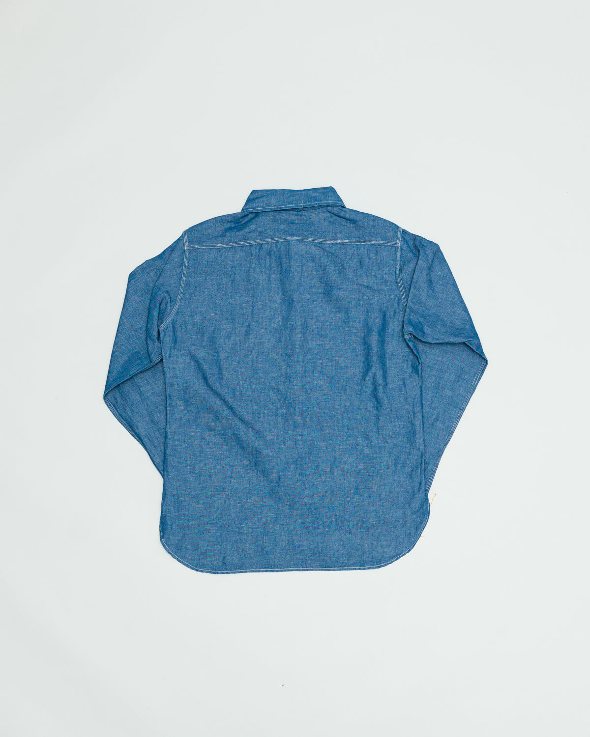 IHSH-222-IND - 5oz Selvedge Cotton Linen Chambray Work Shirt - Indigo