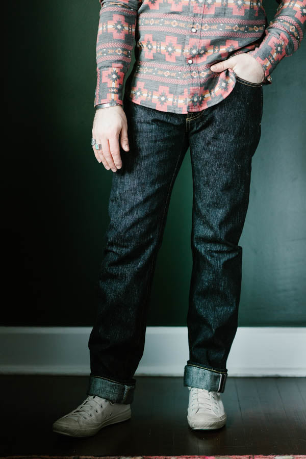 IH-666S-SLB - 16oz Slubby Selvedge Denim Slim Straight Cut Jeans