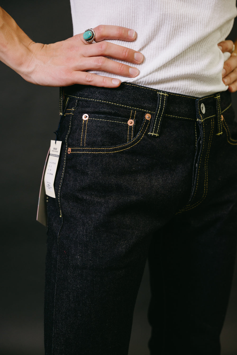 IH-777S-142 - 14oz Selvedge Denim Slim Tapered Jeans - Indigo