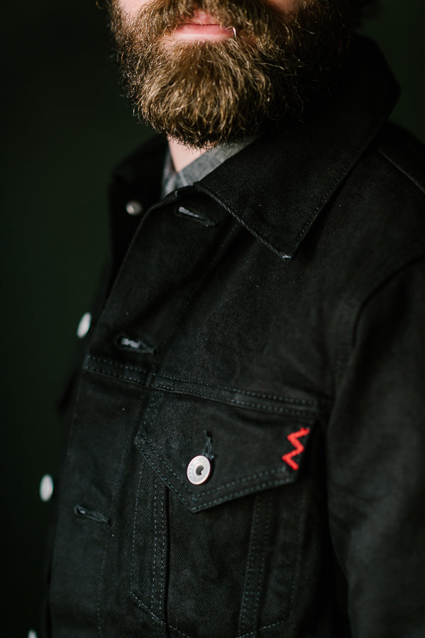 Iron Heart Modified Type III Denim Jacket - 14oz Black/Black