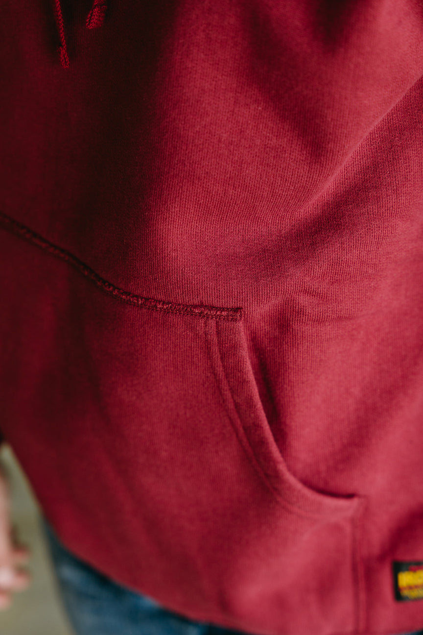 IHSW-49-BUR- 14oz Ultra Heavyweight Loopwheel Cotton Hoodie - Burgundy