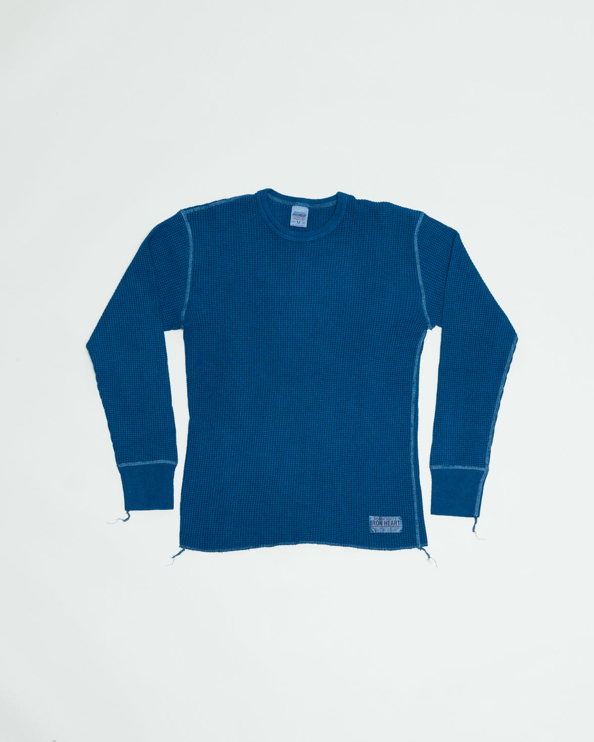 IHTL-1301-IND - Waffle Knit Long Sleeved Thermal Crew - Indigo Dyed