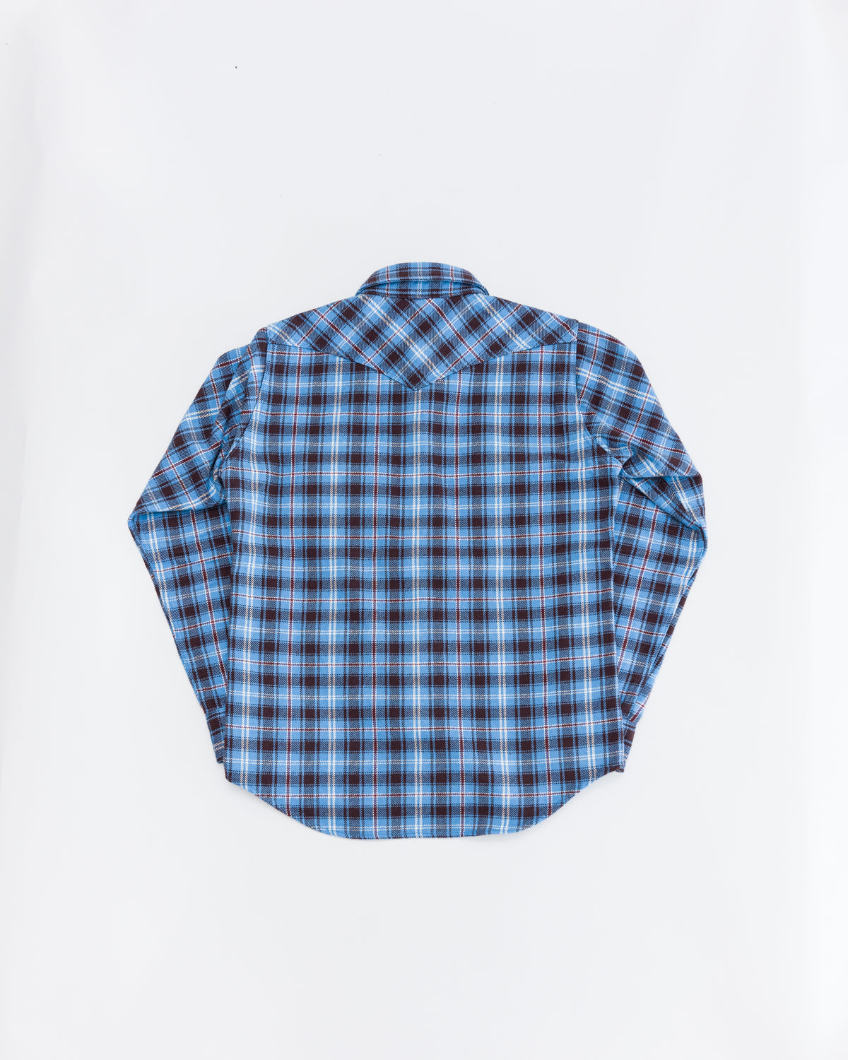 IHSH-333-SAX - Ultra Heavy Flannel Blanket Check Western Shirt - Sax Blue