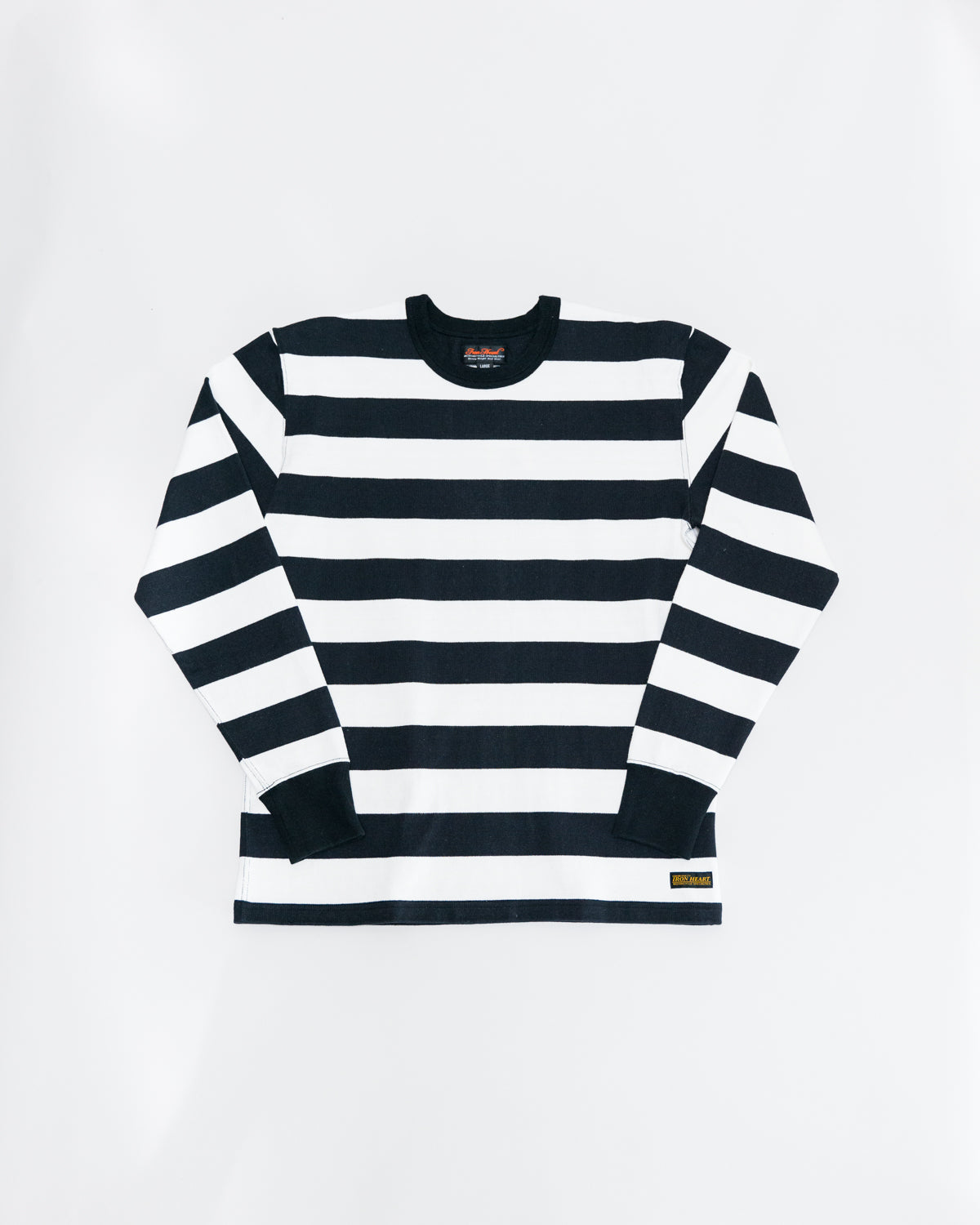 IHTB-01-BLK-WHT - 11oz Cotton Knit Long-Sleeved Sweater - Black, White