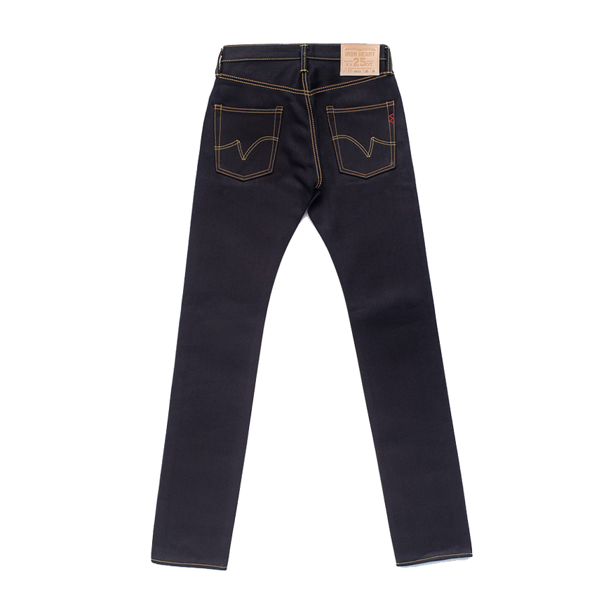 IH-777-XHSib - 25oz Selvedge Denim Slim Tapered Jeans - Indigo/Black