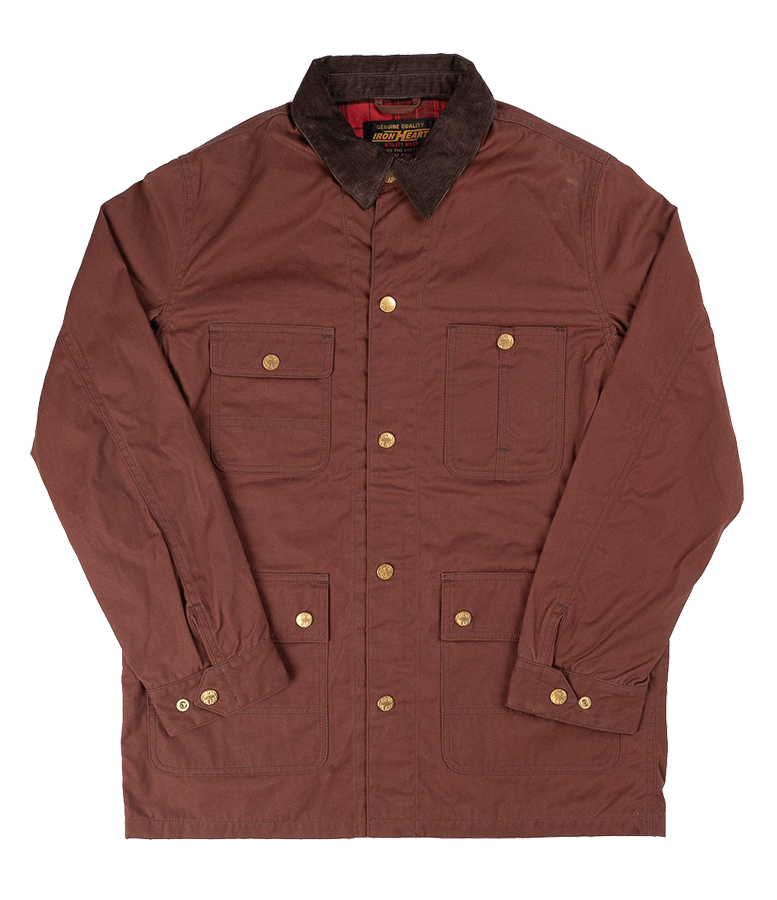 IHJ-104-BRN - 7.7oz Oiled Cotton Chore Jacket - Brown