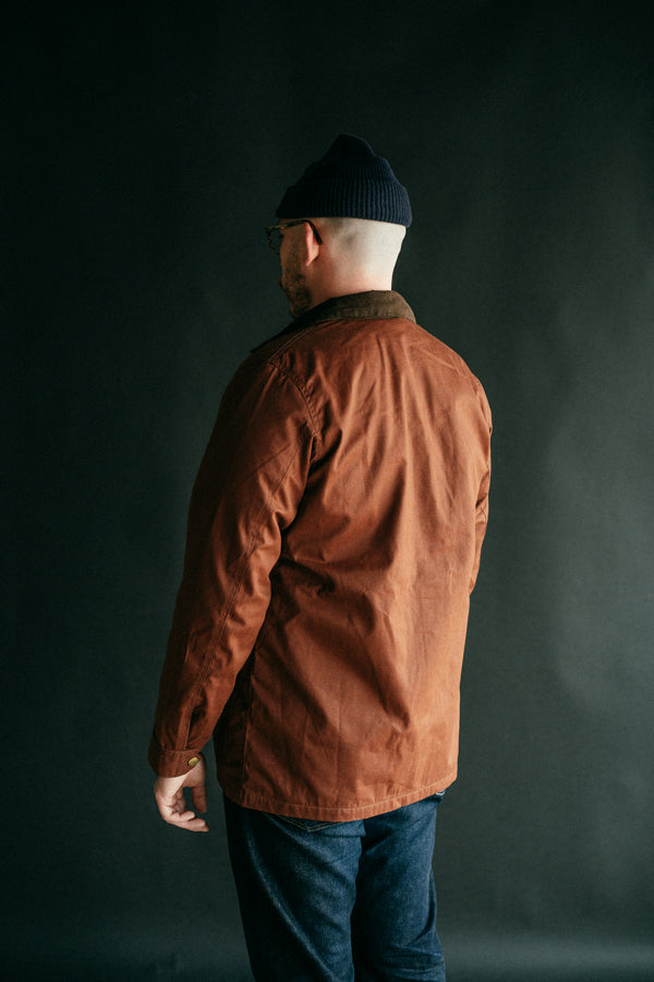 IHJ-104-BRN - 7.7oz Oiled Cotton Chore Jacket - Brown | James Dant