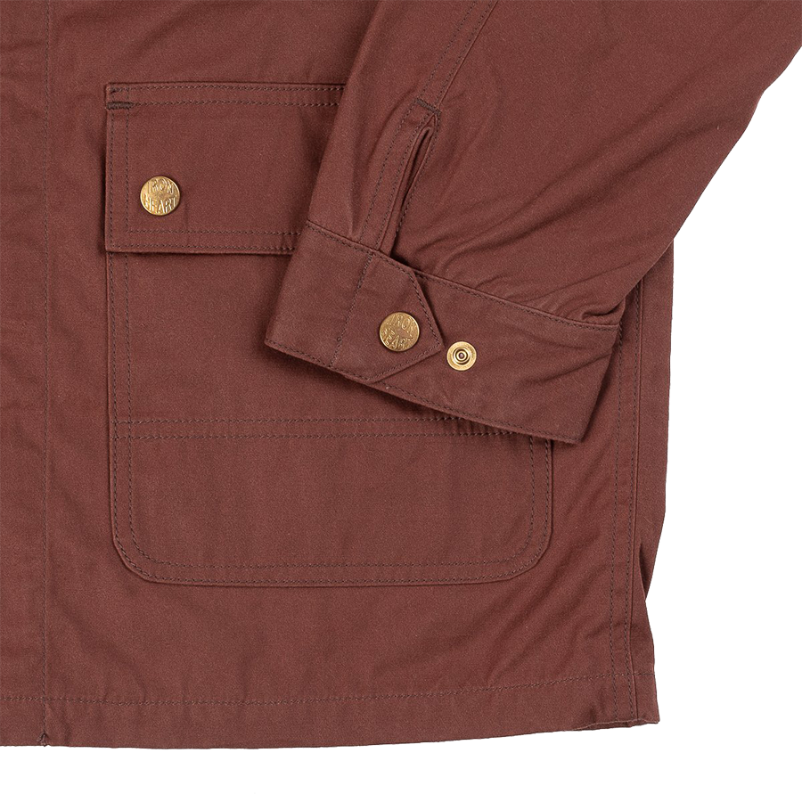 IHJ-104-BRN - 7.7oz Oiled Cotton Chore Jacket - Brown | James Dant