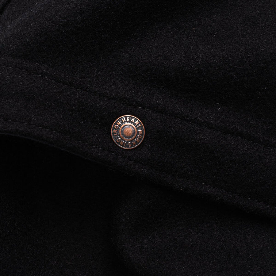 IHSH-306-BLK - Melton Wool CPO Shirt - Black | James Dant