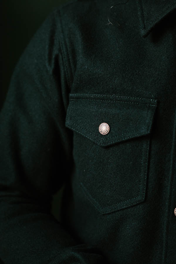 IHSH-306-BLK - Melton Wool CPO Shirt - Black | James Dant