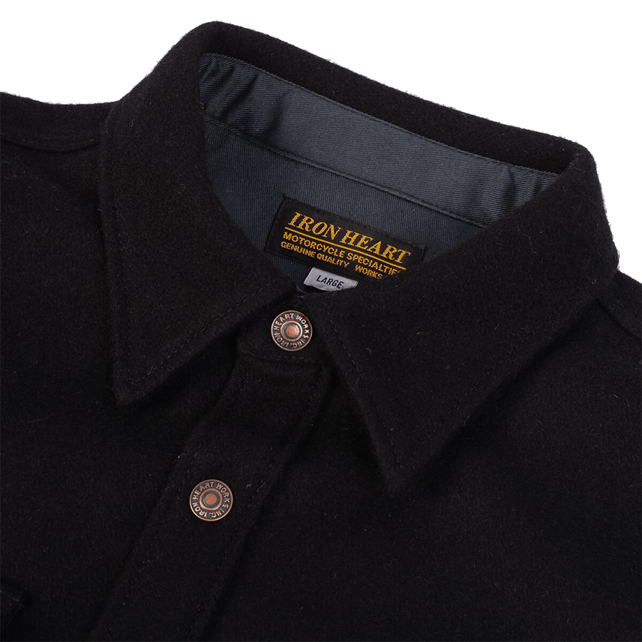 IHSH-306-BLK - Melton Wool CPO Shirt - Black