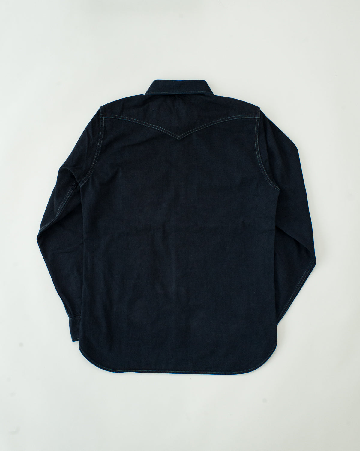 IHSH-321-OD - 10oz Selvedge Denim Western Shirt - Indigo Overdyed Black