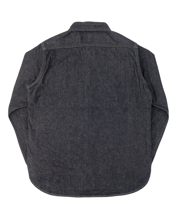 IHSH-326-BLK - 12oz Selvedge Denim Work Shirt With Snaps - Black
