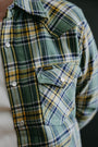 IHSH-337-GRN - Ultra Heavy Flannel Tartan Check Western Shirt - Green