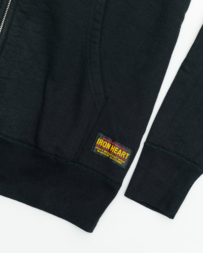 IHSW-11-BLK - 14oz Ultra Heavyweight Loopwheel Cotton Zip Up Sweater - Black