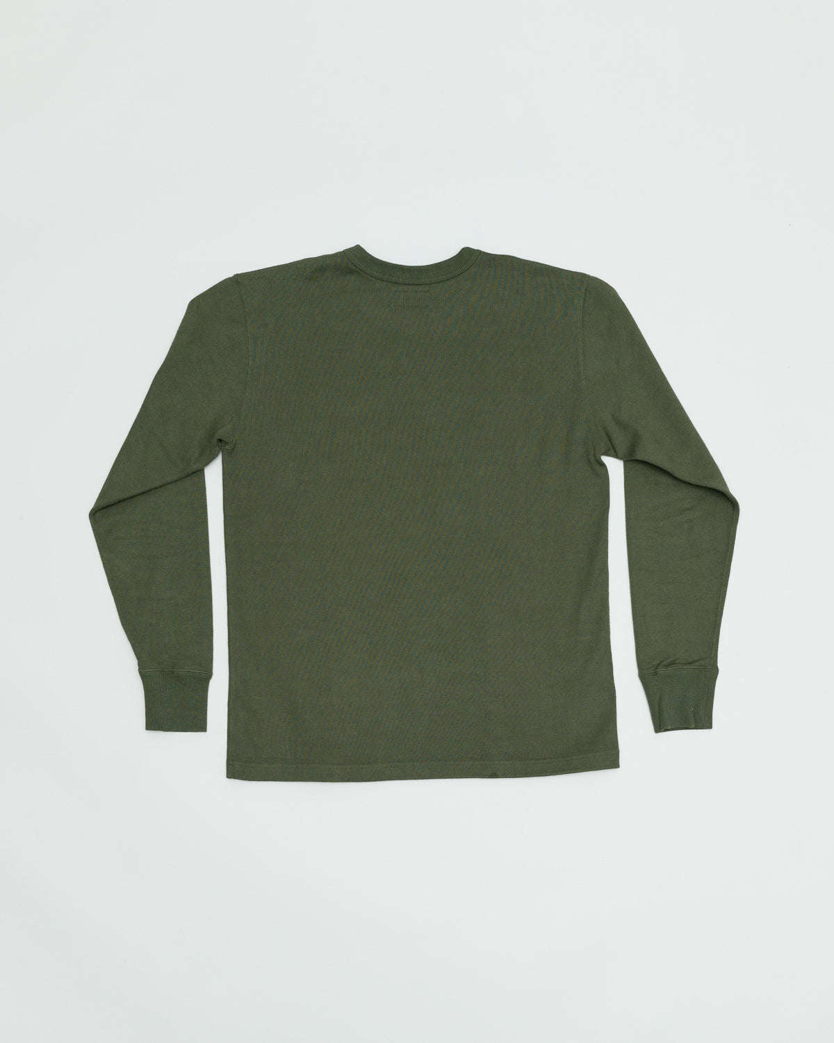 IHTL-1501-OLV - 11oz Cotton Knit Long Sleeved Crew Neck Sweater - Olive