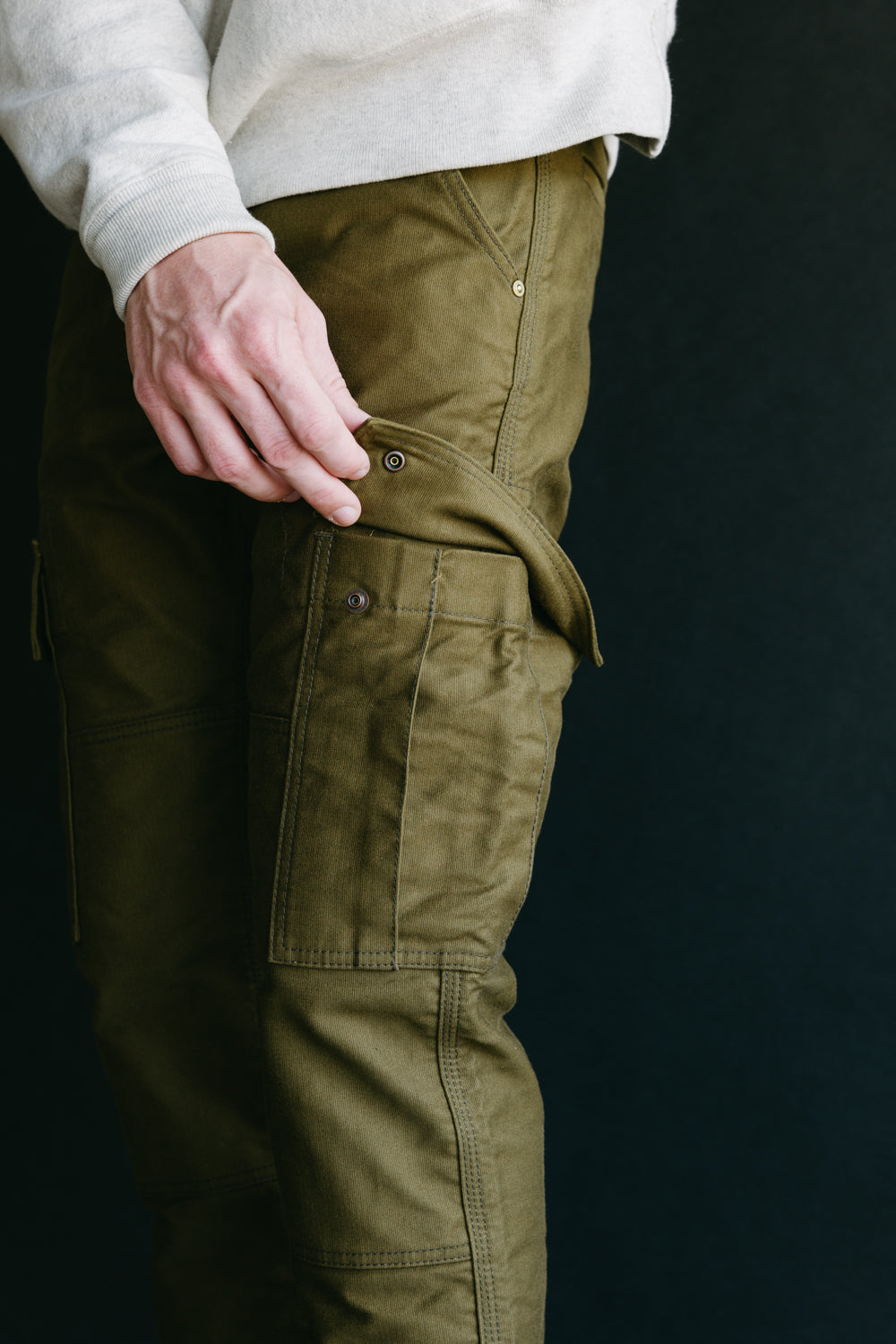 IHDR-502-OLV - 11oz Cotton Whipcord Cargo Pants - Olive