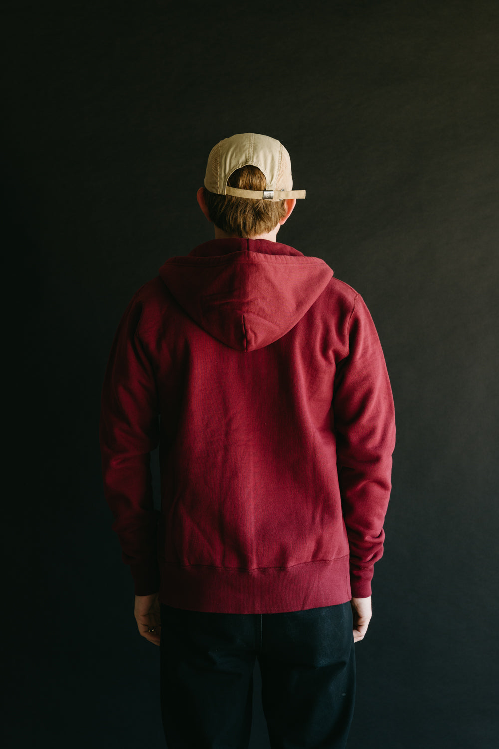 IHSW-10-BUR - 14oz Ultra Heavyweight Loopwheel Cotton Zip Up Hoodie - Burgundy