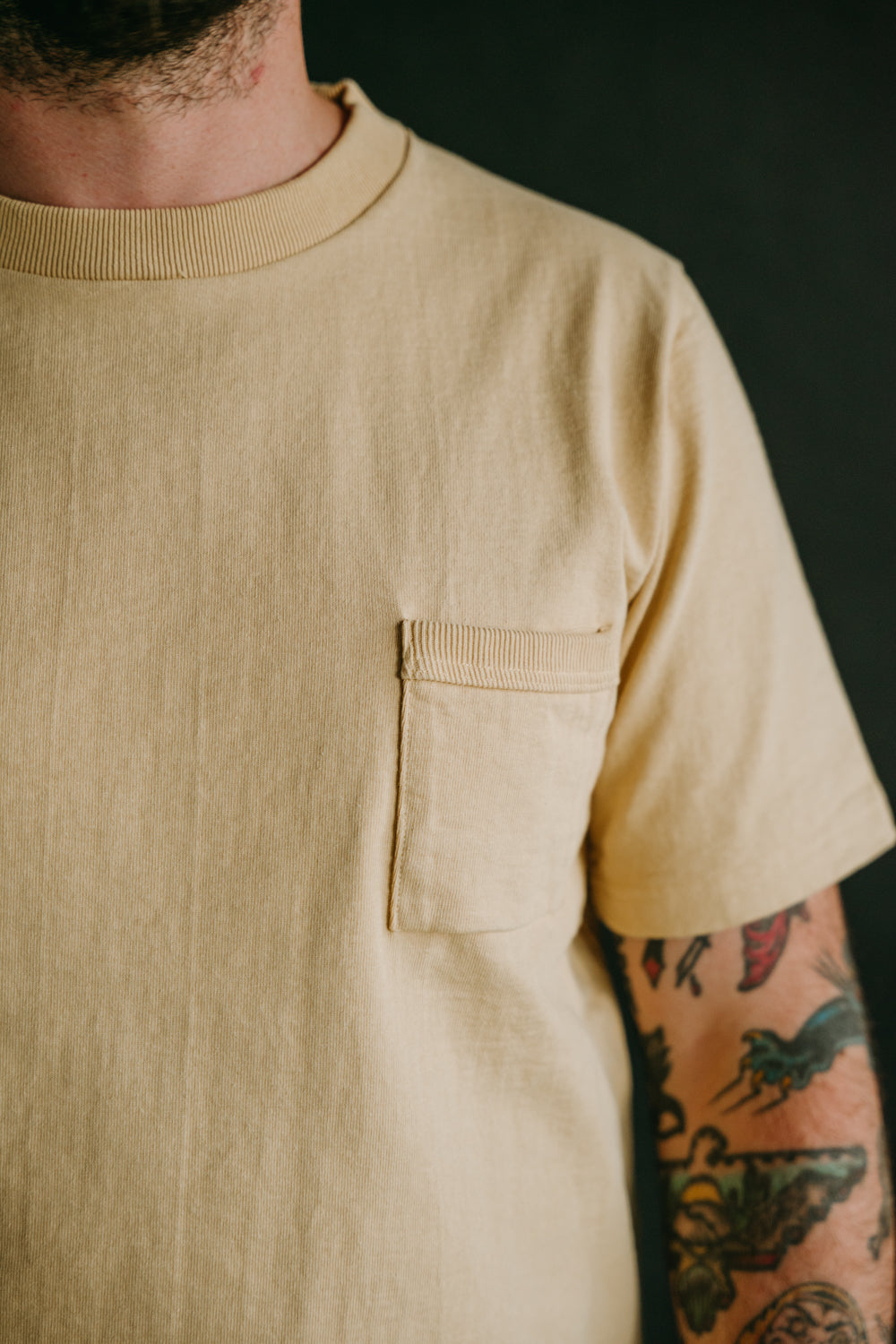 Dotsume Pocket T-Shirt - 213 Butter | James Dant