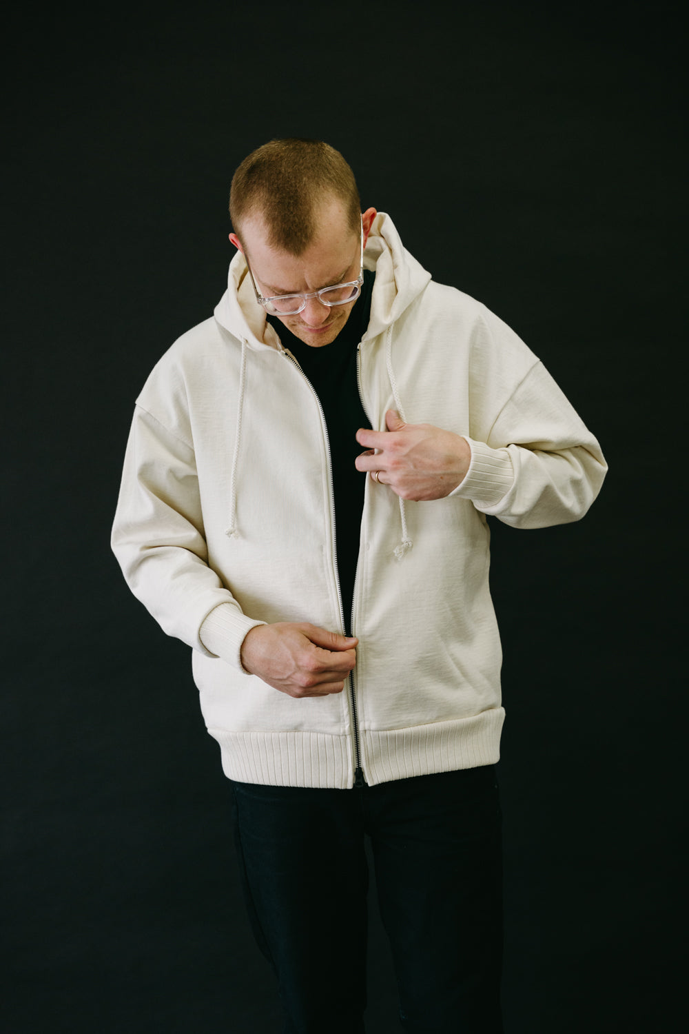 Dotsume Sweat Zipper Parka - 04 Kinari | James Dant