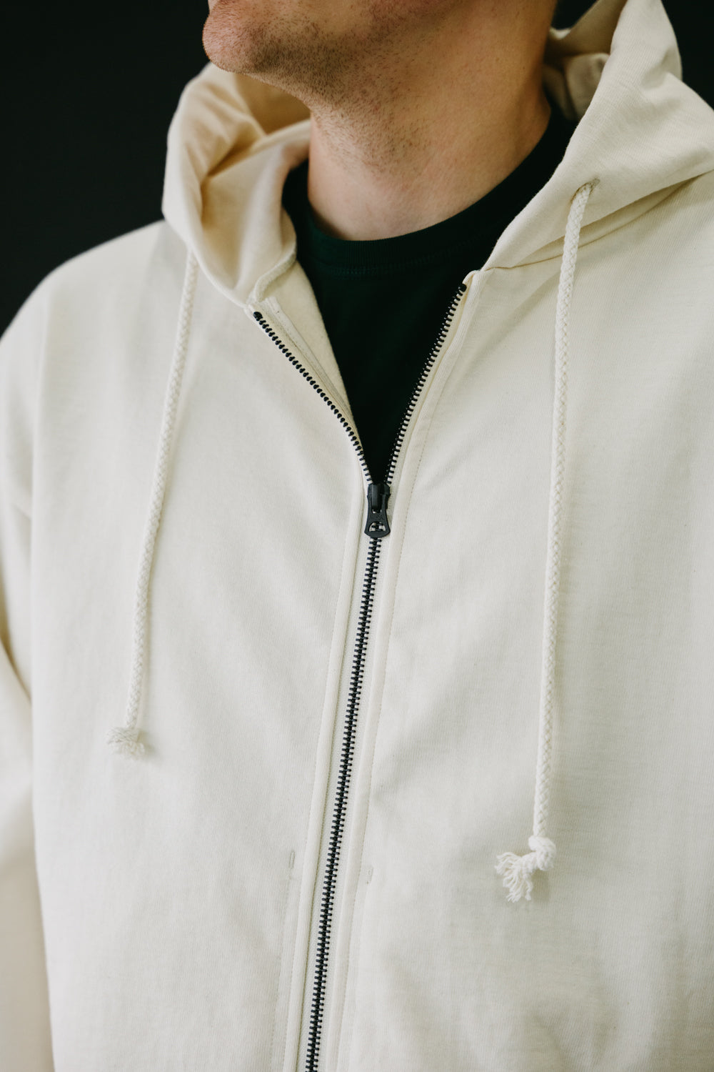 Dotsume Sweat Zipper Parka - 04 Kinari | James Dant