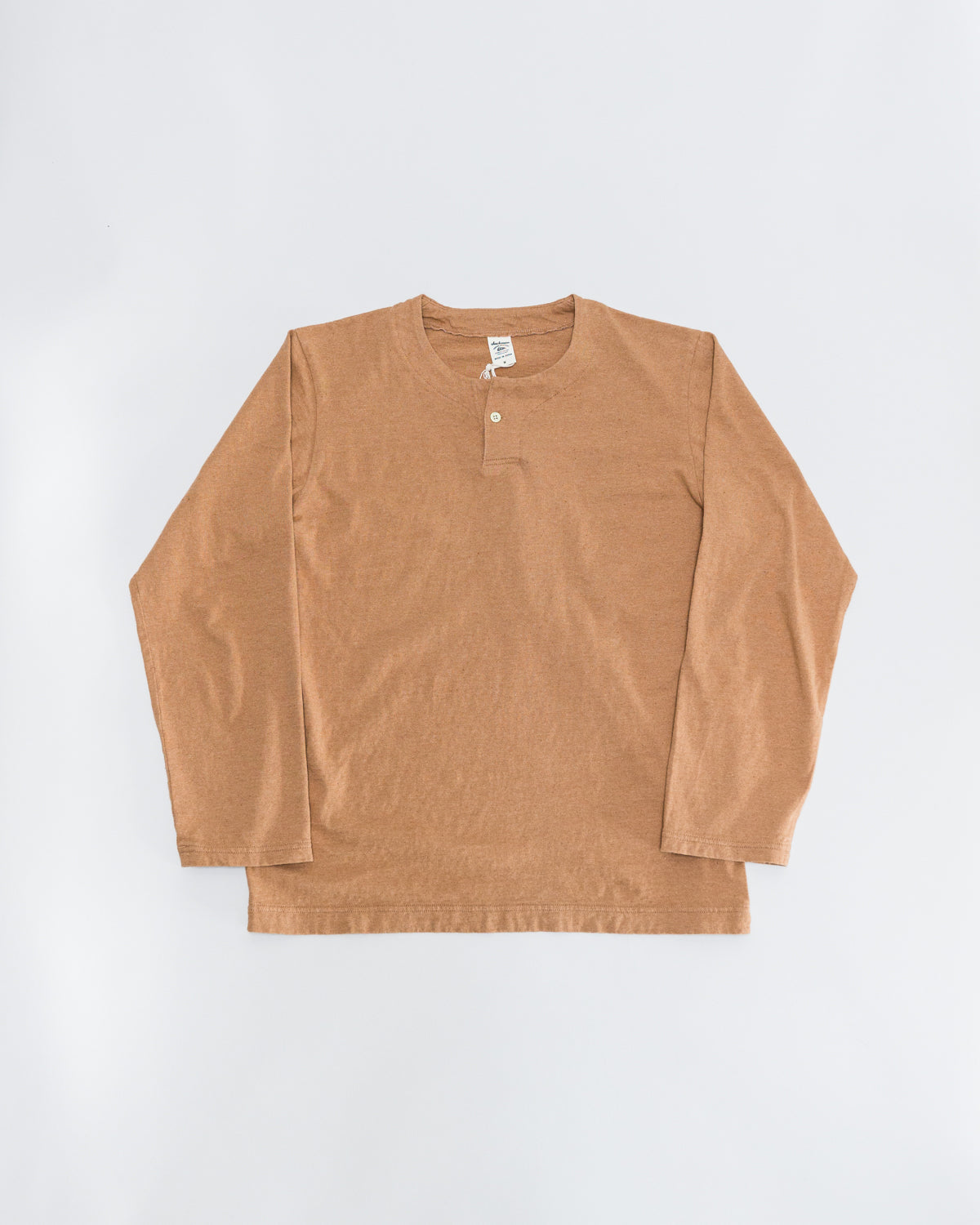 Henleyneck L/S T-Shirt - 00 Brown Cotton
