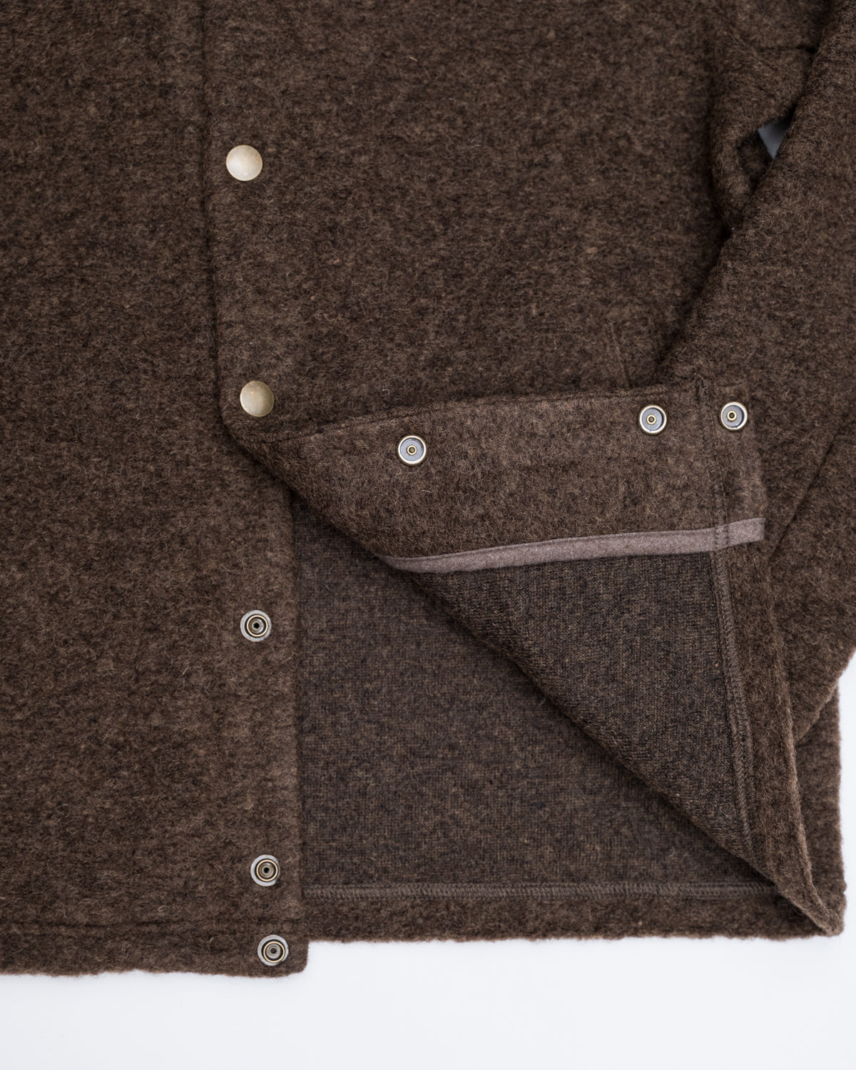 Wool Collarless Jacket - 32 Brown