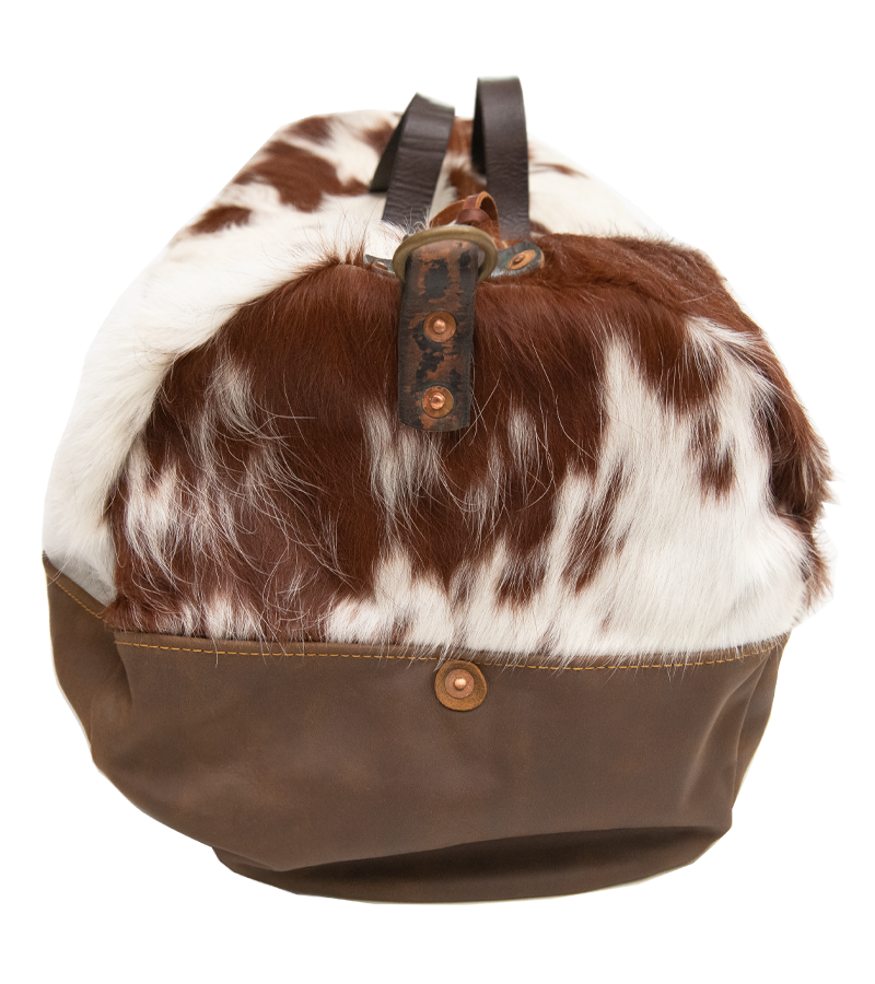 Cowhide Rug Duffel - Brown/White Special Edition