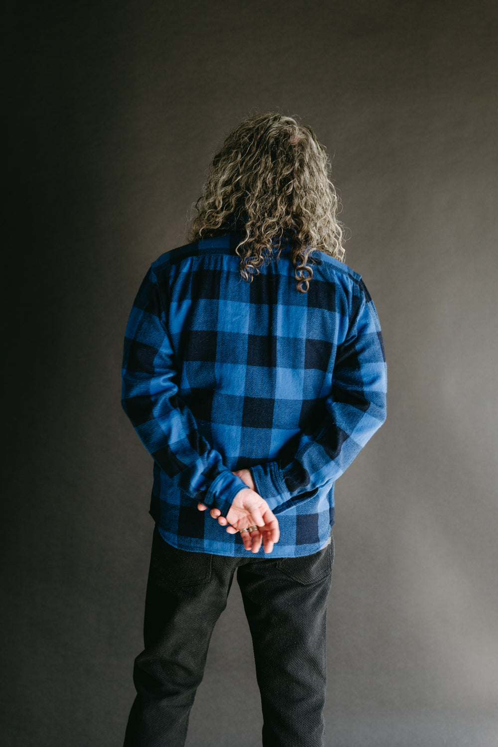 MLS1010M23 - Original Herringbone Check Shirt - Indigo | James Dant