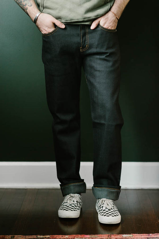 12oz - Deep Indigo Stretch Selvedge - Weird Guy | James Dant