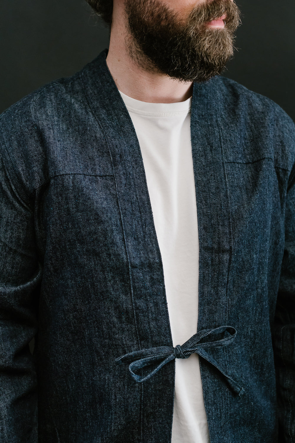 Kimono Shirt - Slub Nep Rinsed Denim