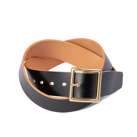 LOUIS VUITTON Black epis leather belt, gold metal buckle…