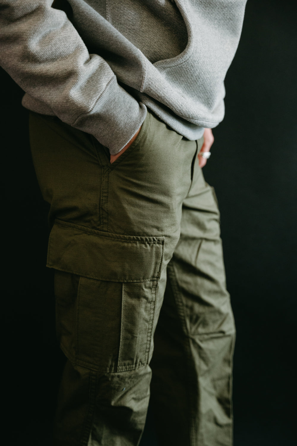 01-5260RIP -76- 6-Pocket Cargo Trousers - Slim Fit - Olive
