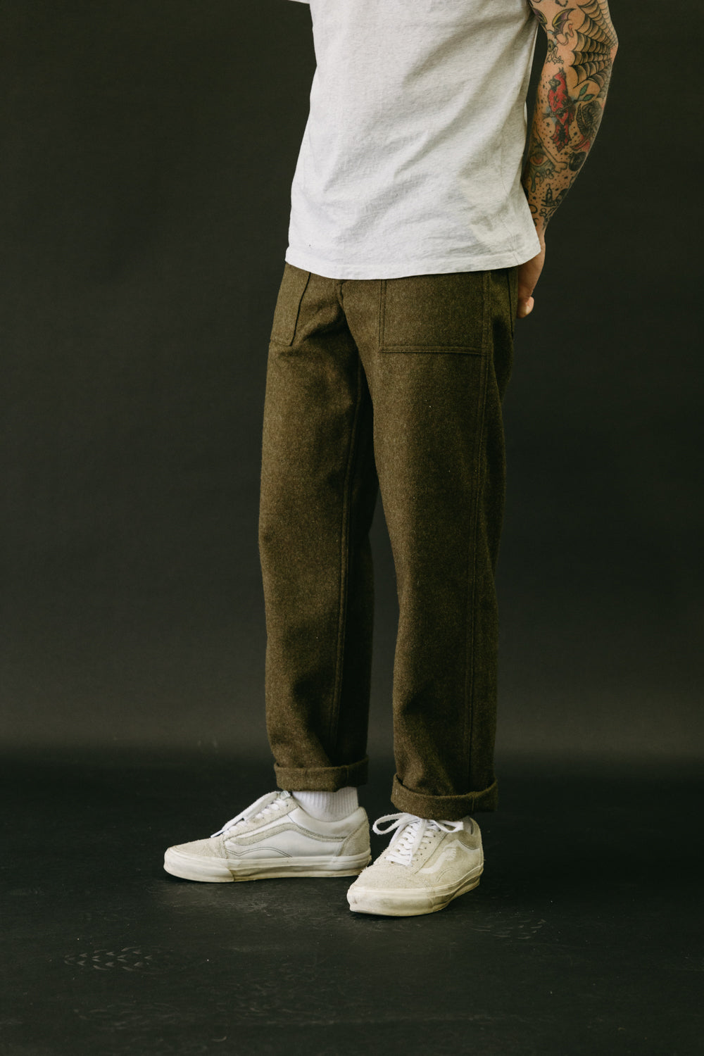 5002-W76 - Fatigue Wool Pants - Standard Fit - Army Green | James Dant