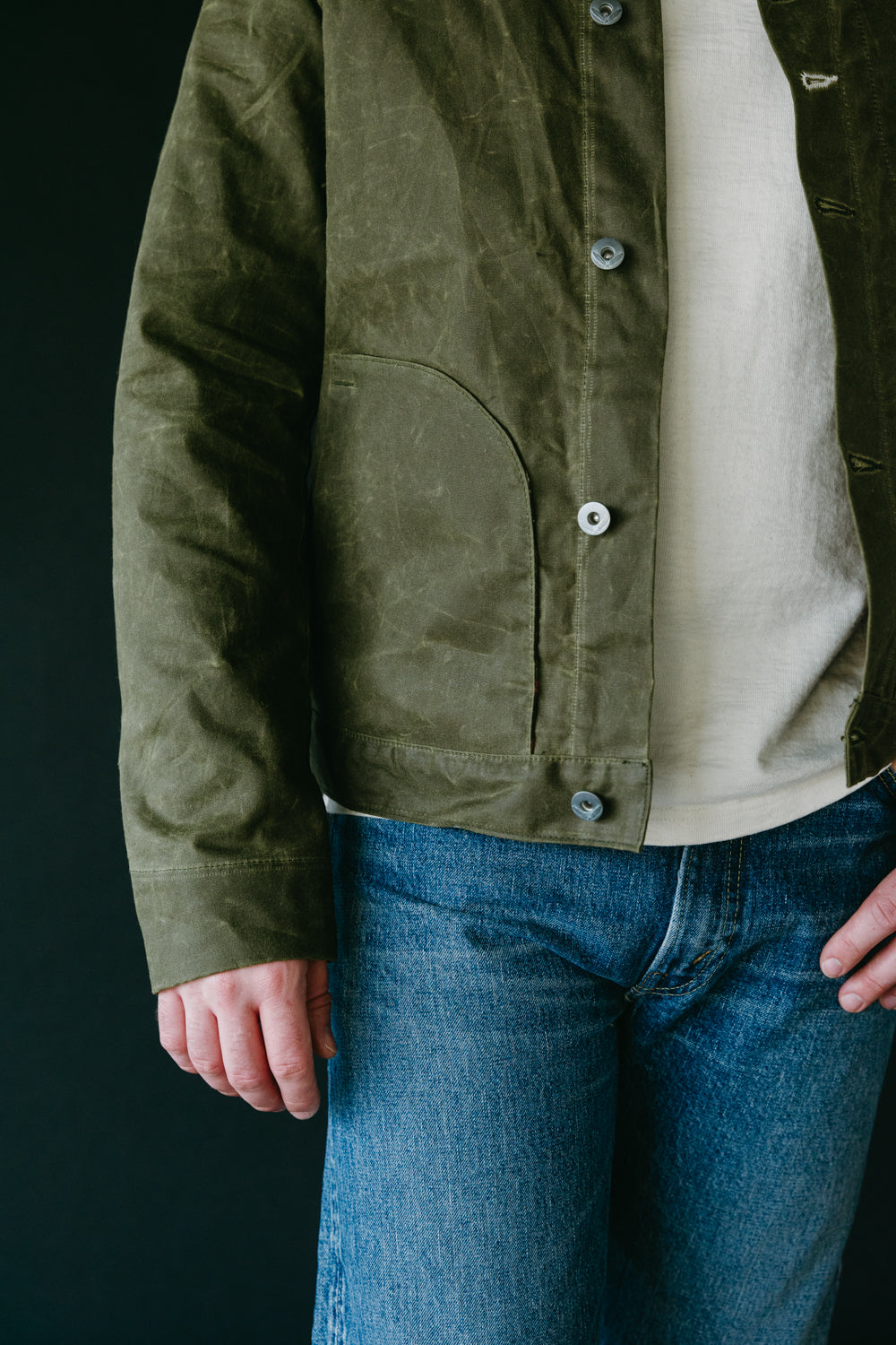 Hunter green jean jacket sale