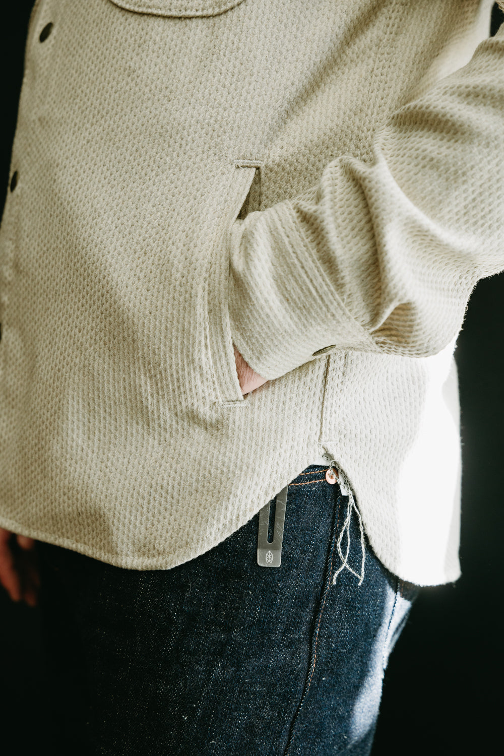 8oz Service Shirt - Natural Sashiko | James Dant