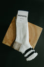 R1404 - Old School Ribbed Ankle Sock - White, Black