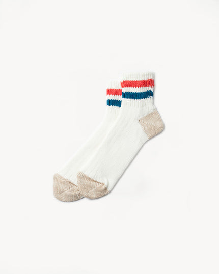 ROTOTO Coarse Ribbed Oldschool Crew Socks Chili Red/Blue