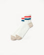 R1404 - Old School Ribbed Ankle Sock - White, Red, Blue