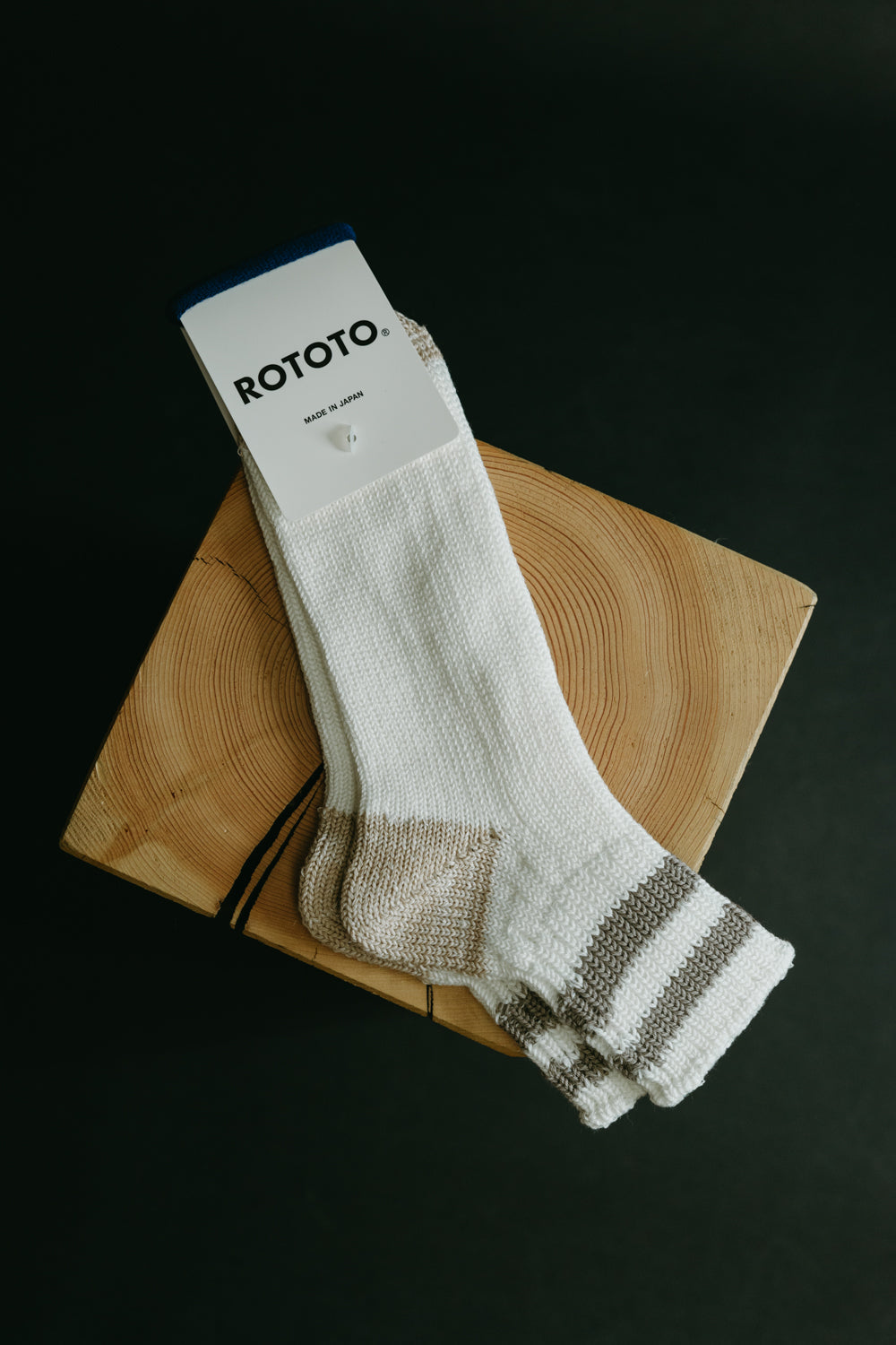 R1404 - Old School Ribbed Ankle Sock - White, Gray