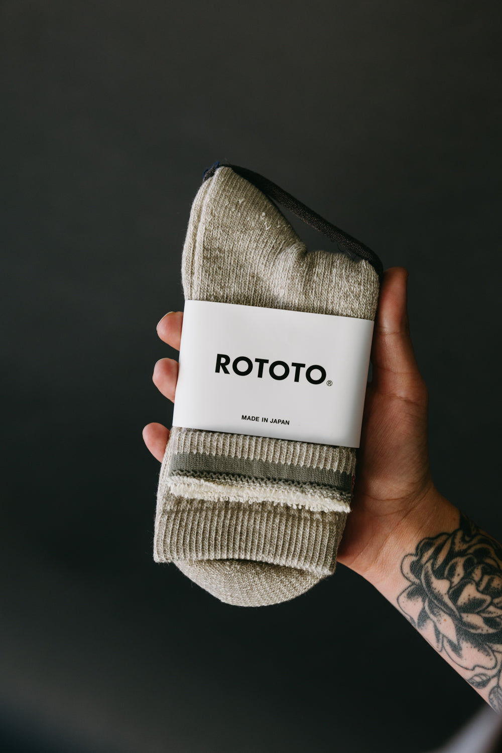 R1380 - Double Faced Organic Mid Sock - Gray