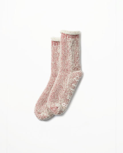 R1330 - Extra Fine Merino Premium Bulky Socks - Dark Red, White