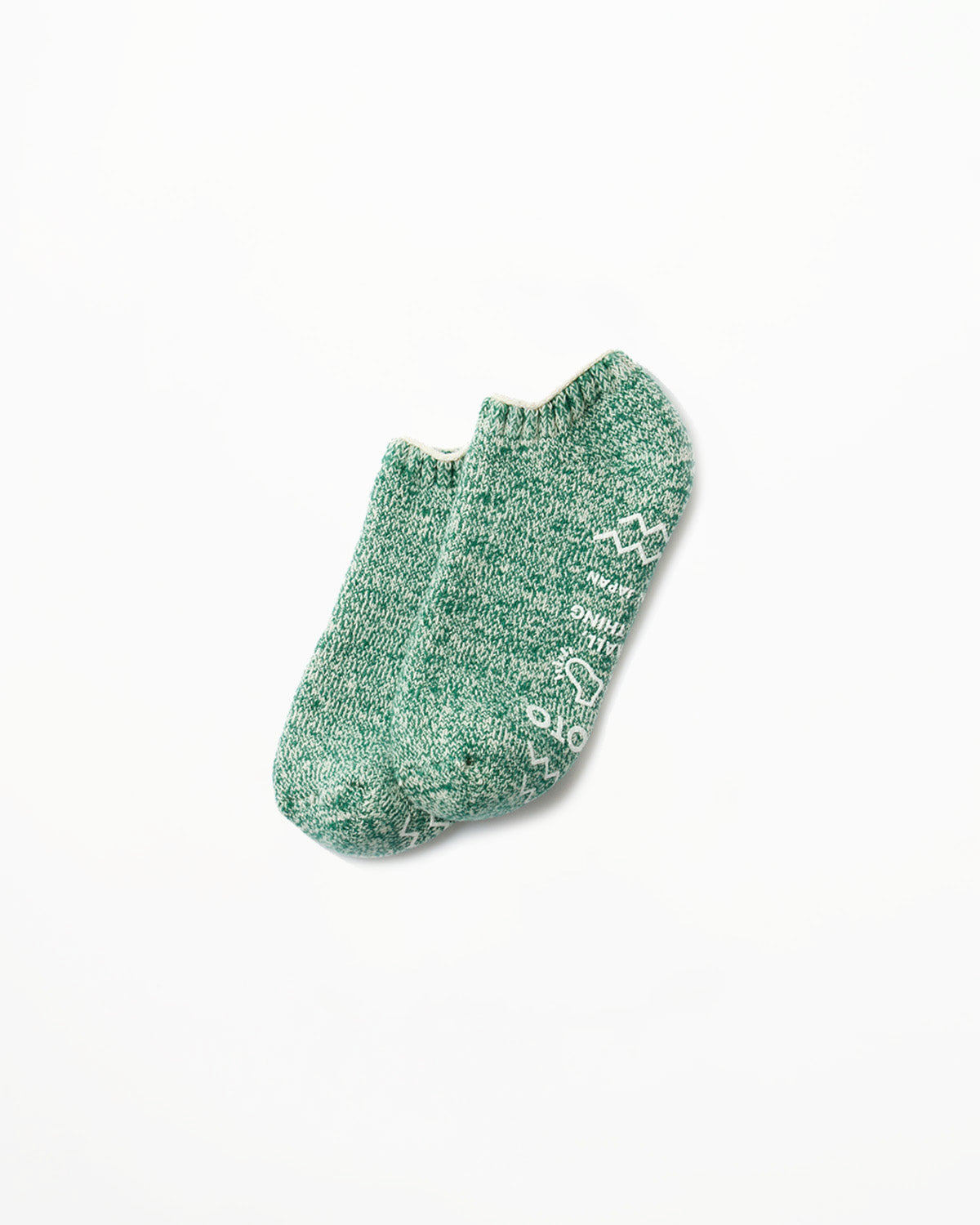 R1361 - Recycled Cotton Pile Sockslipper - Ivory, Green