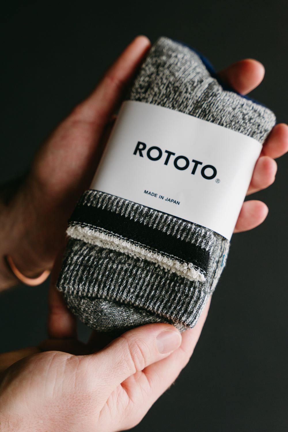 R1380 - Double Faced Organic Mid Sock - Charcoal