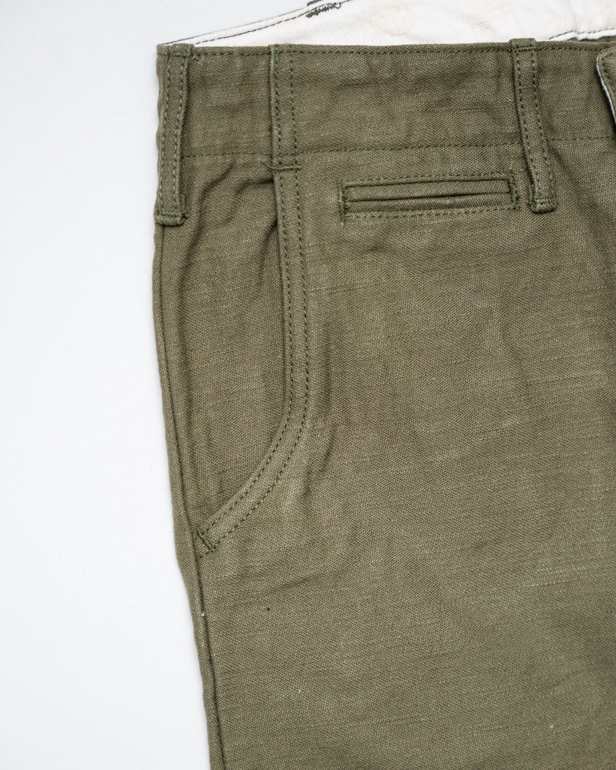 SJ42BP - 15oz Heavy Chino Pants Olive - Semi-Slim Straight Fit