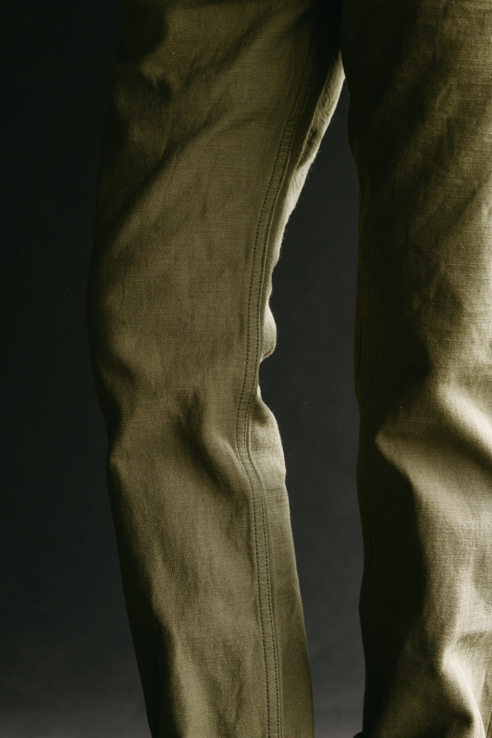 SJ42BP - 15oz Heavy Chino Pants Olive - Semi-Slim Straight Fit