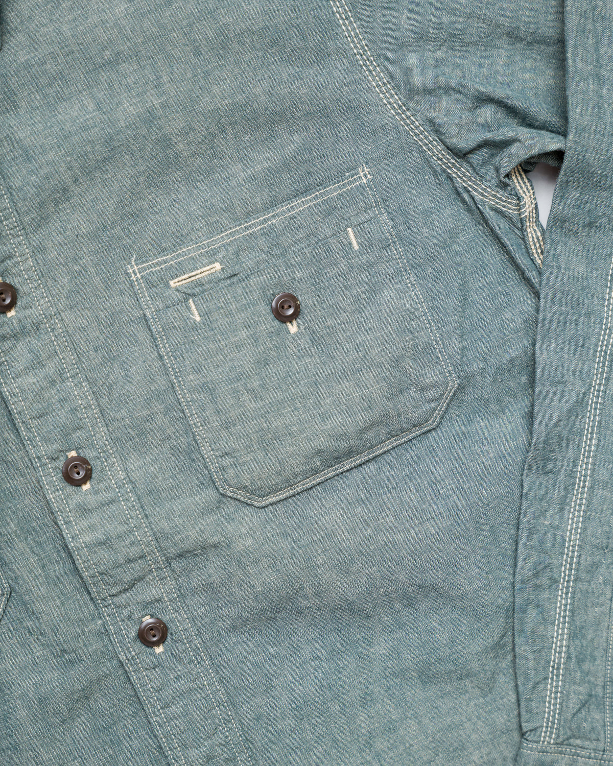 SJCBS22 - Selvedge Chambray Shirt - Green | James Dant