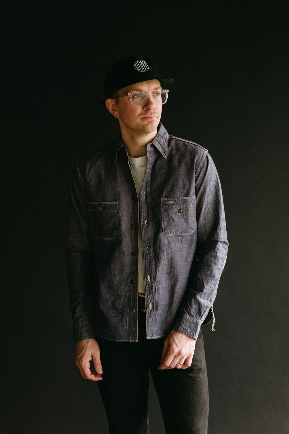 SJCBS22 - Selvedge Chambray Shirt - Navy | James Dant