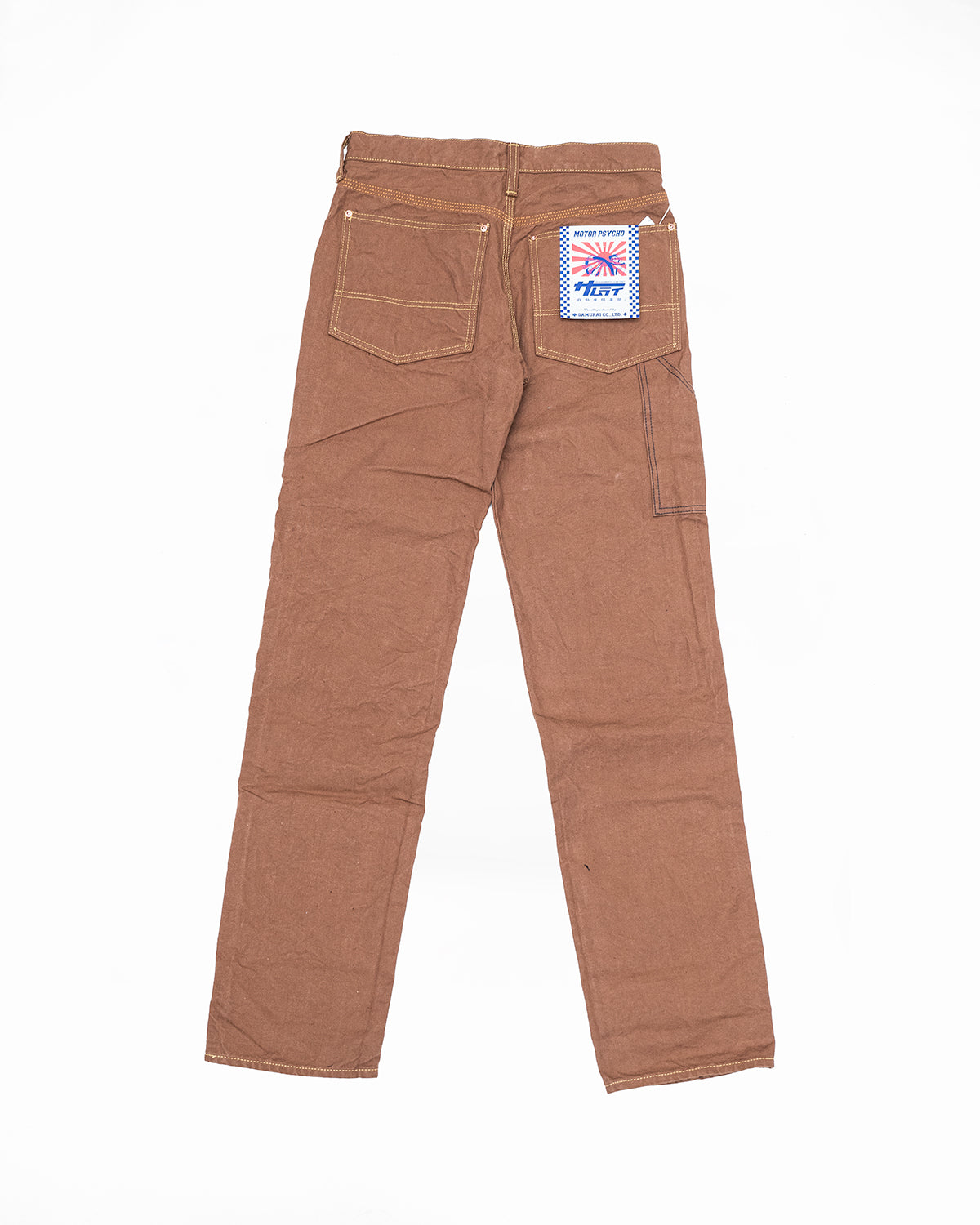 SM410DBN-DUCK - 15oz Sulfur Brown Double Knee Duck Canvas Pants - Stra